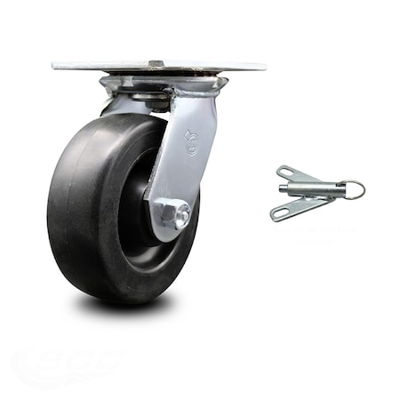 Service Caster 6 Inch Heavy Duty Polyolefin Caster with Ball Bearing and Swivel Lock SCC SCC-35S620-POB-BSL